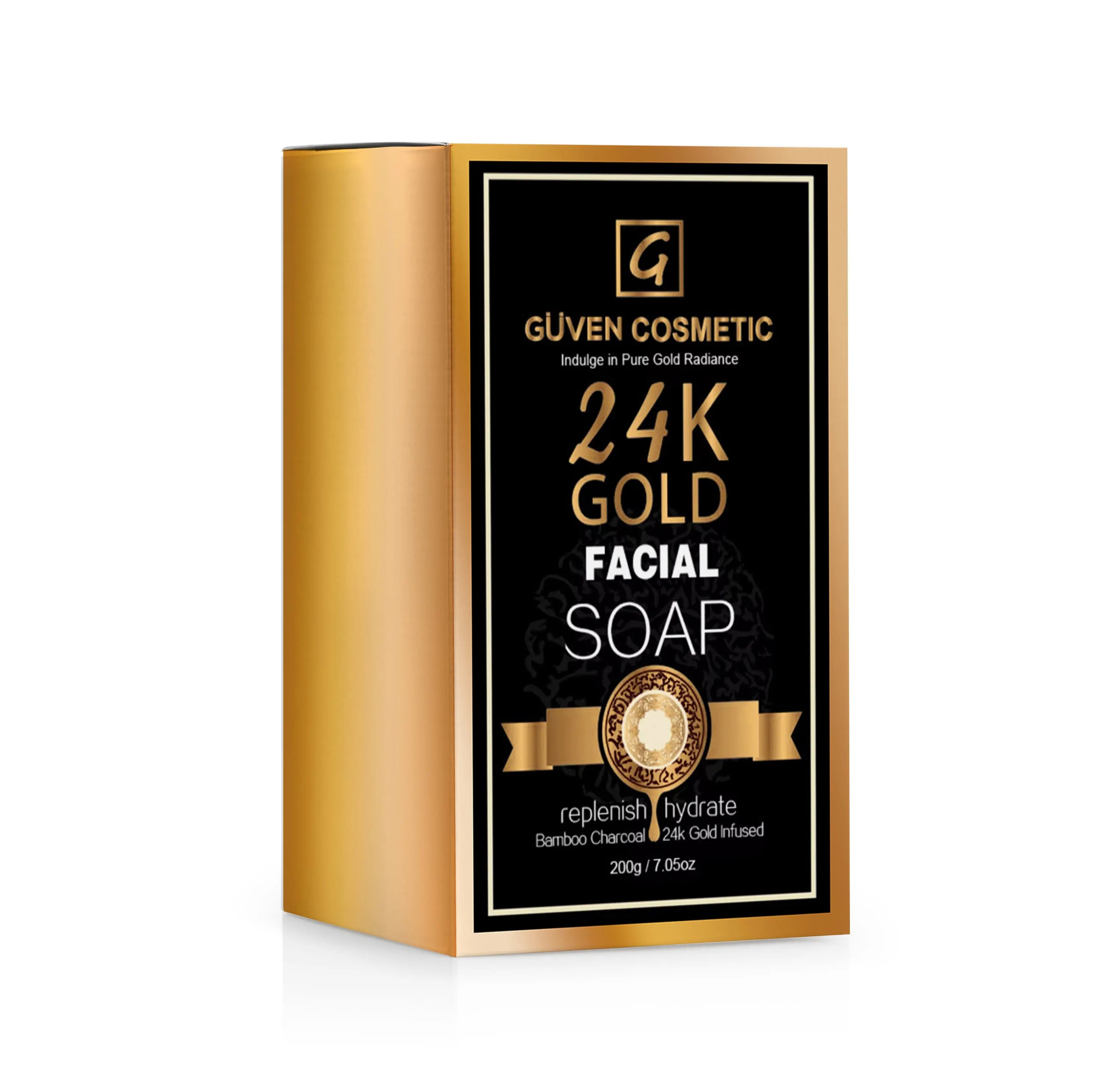 Guven Cosmetic 24K Gold Facial Soap packaging on a white background